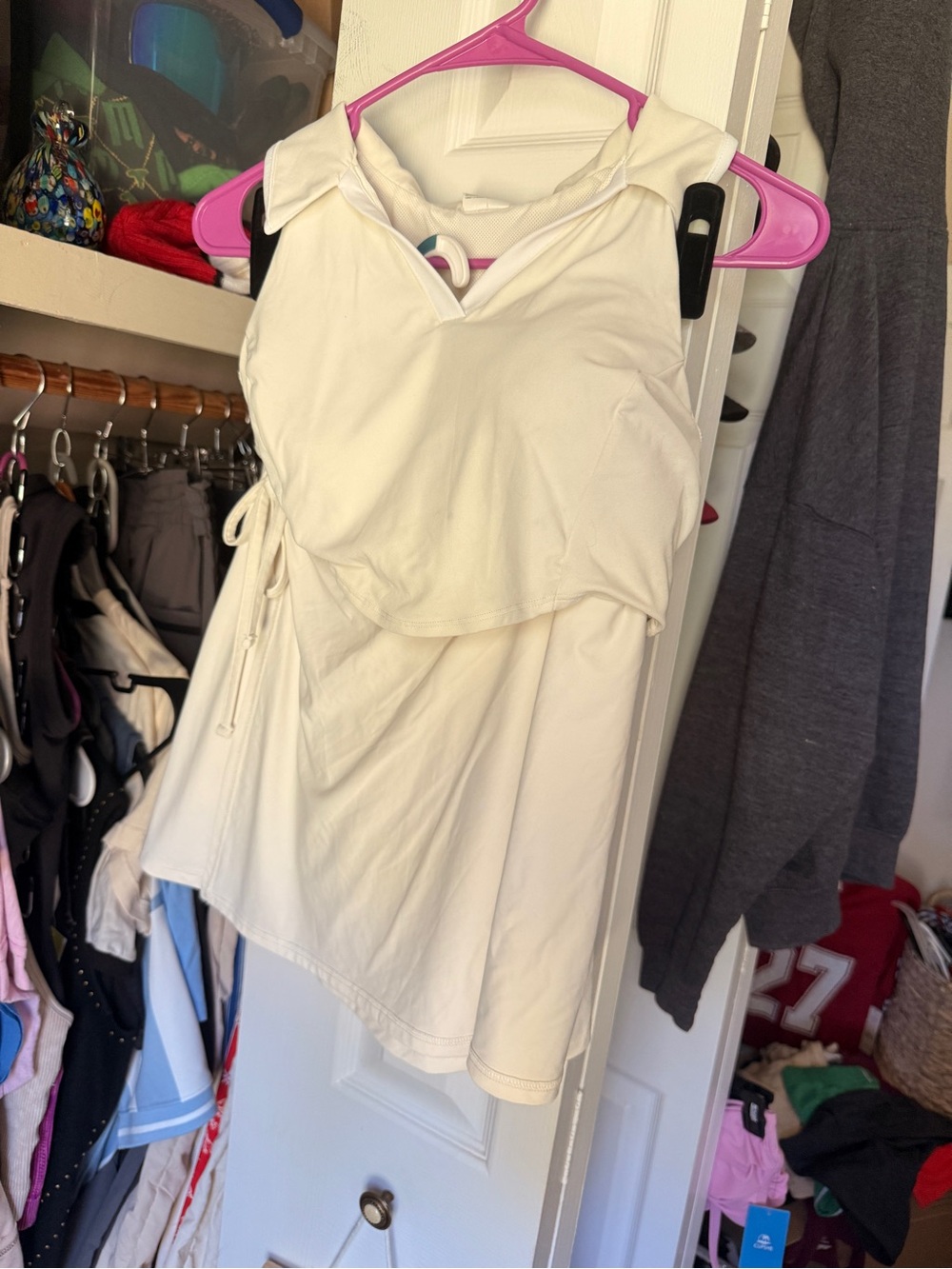 all in motion White Sleeveless Polo-Style Tank with Side Tie